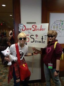 Comic Con Fans with Dave Strider Sign